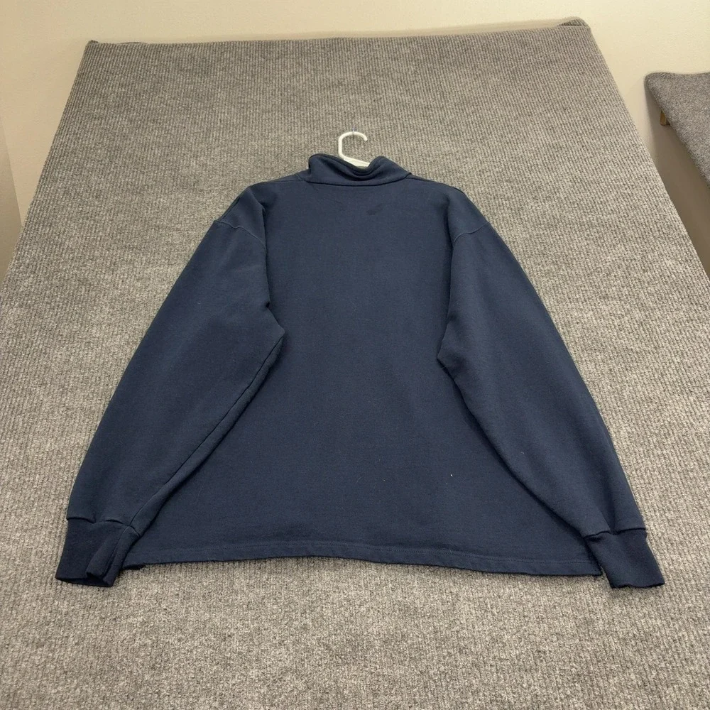 Vintage Champion Quarter Zip Sweatshirt Men XL Navy Blue Cotton Quarter Zip Work